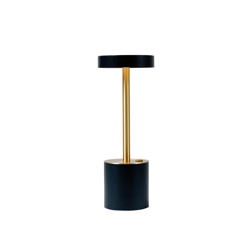 TakeMe Mini sort/messing ledningsfri og genopladelig bordlampe